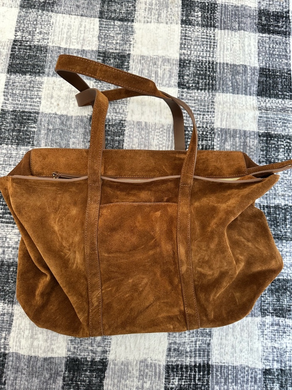 Quince Italian Suede Everyday Tote - Whiskey - Picture 5 of 12
